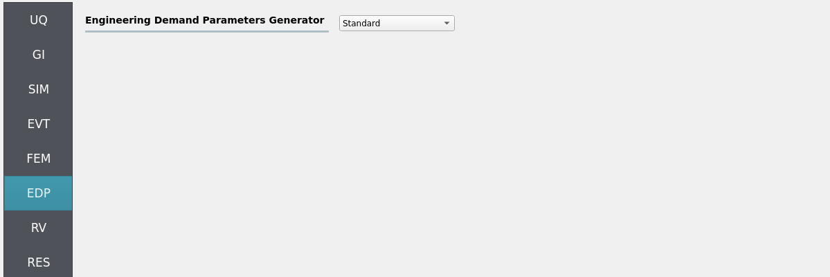 EDP panel with standard selections enabled.